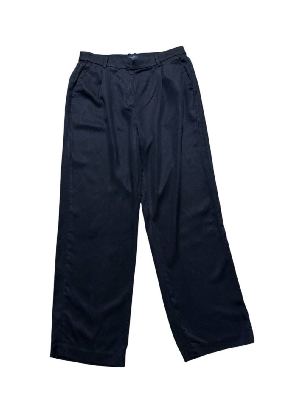 J.Crew Tencel Wide Leg Pants Black Size 8 High Rise Casual Work